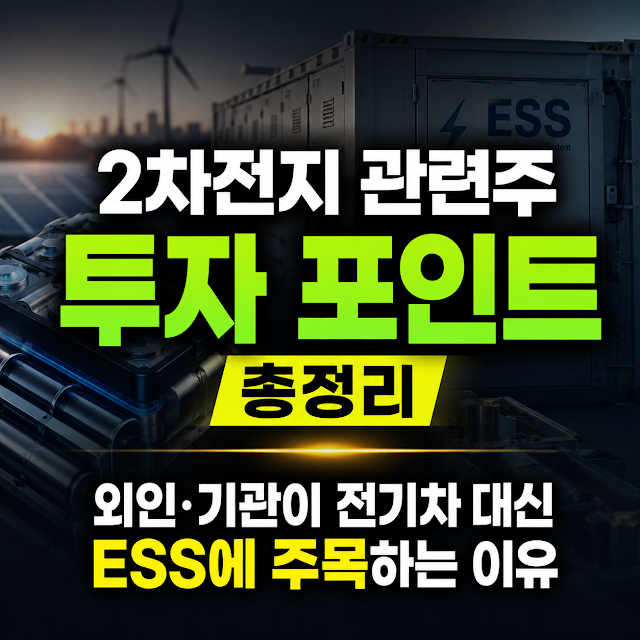 2차전지 관련주 투자 포인트 총정리 : 외인·기관이 전기차 대신 ESS에 주목하는 이유