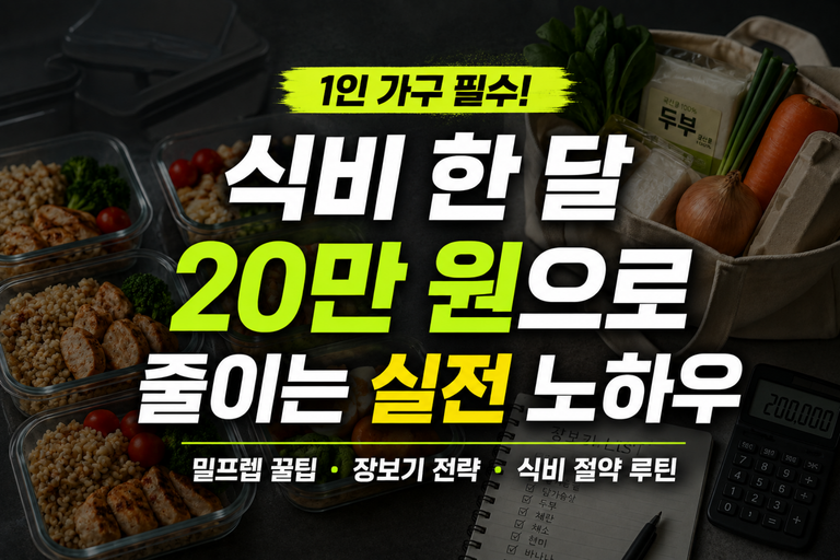 1인 가구 식비 한 달 20만 원으로 줄이는 실전 밀프렙 및 장보기 노하우
