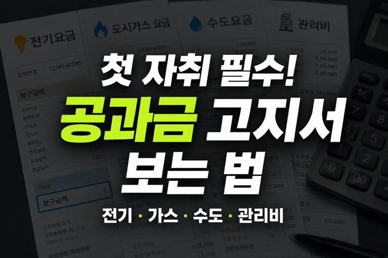 첫 자취 공과금 가이드: 전기, 가스, 수도, 관리비 고지서 보는 법